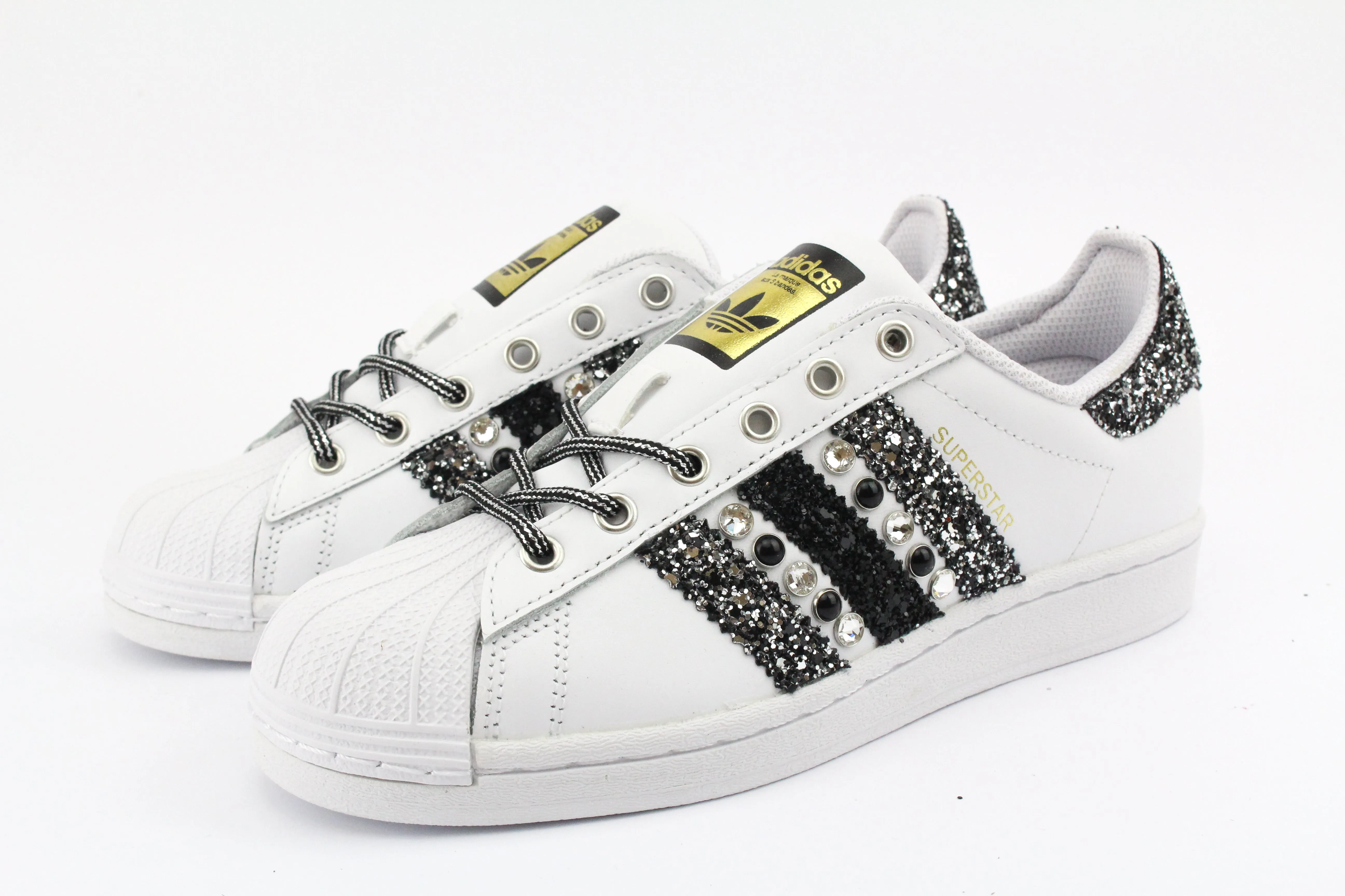 Adidas Superstar Glitter Strass & Borchie Nere