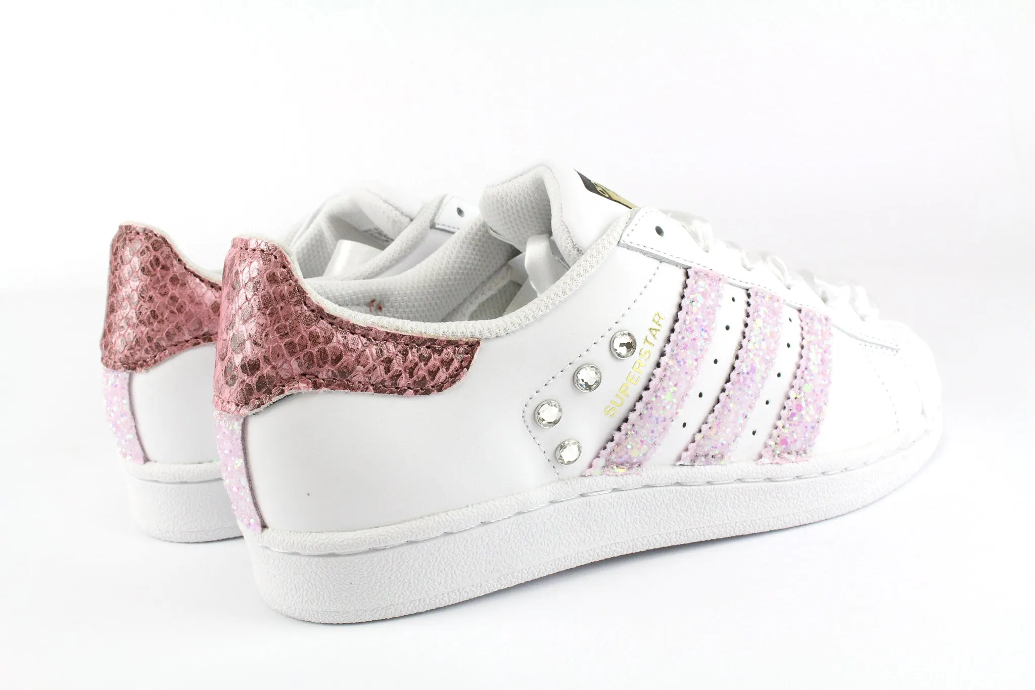 Adidas Superstar Pitone Rosa Glitter & Strass