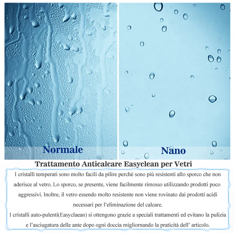 Aica Box Doccia Alta 197cm Per Nicchia Porta Apertura A Battente Verso Esterno Vetro 6 mm Temperato Trasparente Anticalcare