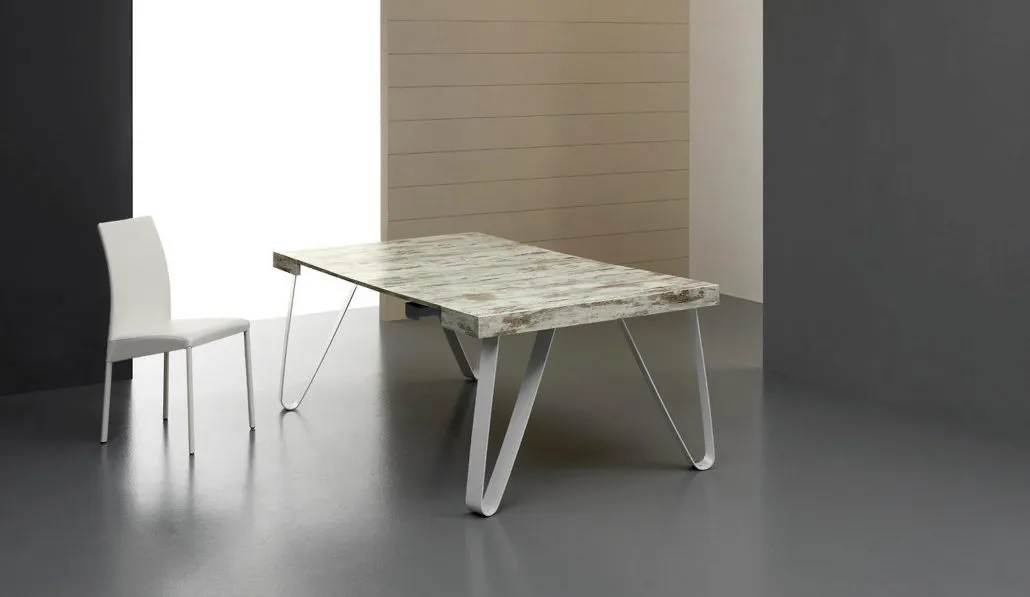 Axel - Consolle allungabile moderna Eurosedia in metallo e legno cm 110x55/325x75h - vari colori