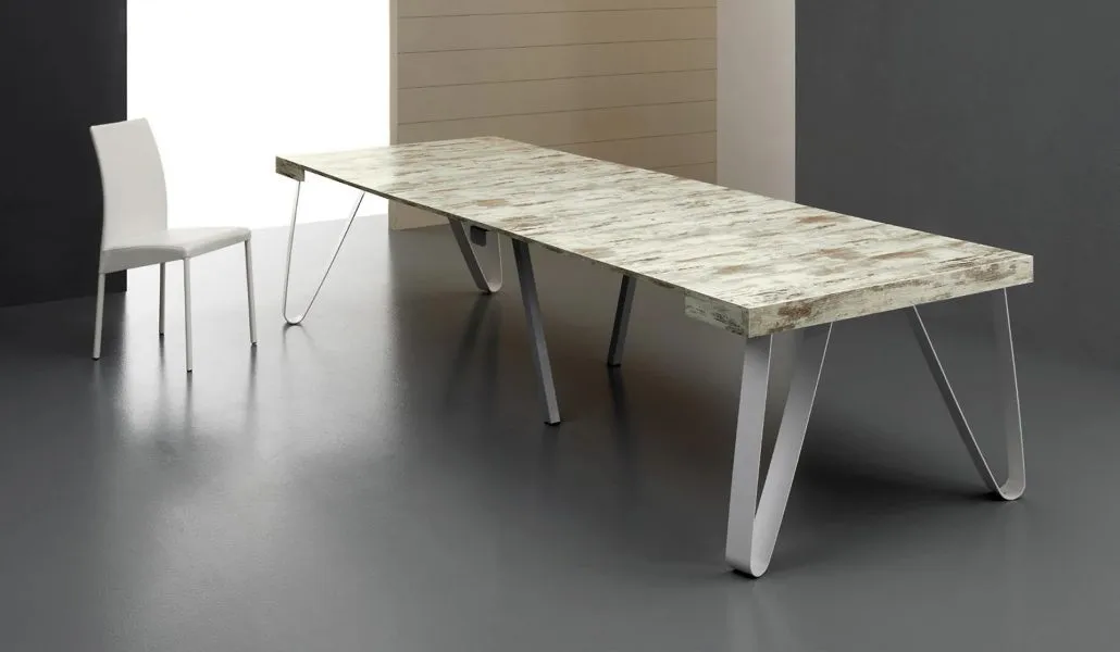 Axel - Consolle allungabile moderna Eurosedia in metallo e legno cm 110x55/325x75h - vari colori