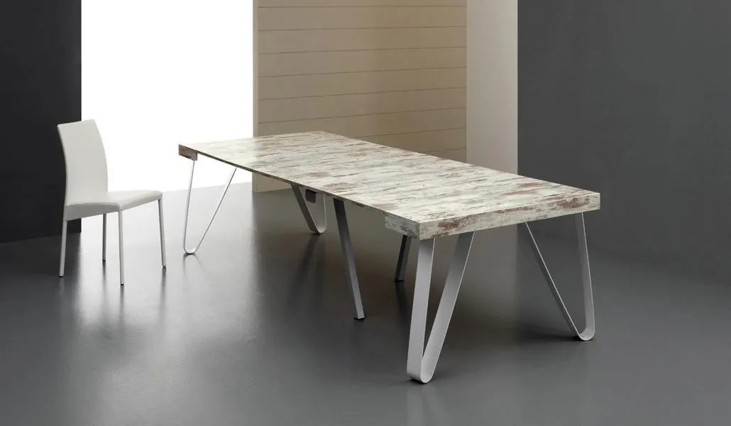 Axel - Consolle allungabile moderna Eurosedia in metallo e legno cm 110x55/325x75h - vari colori