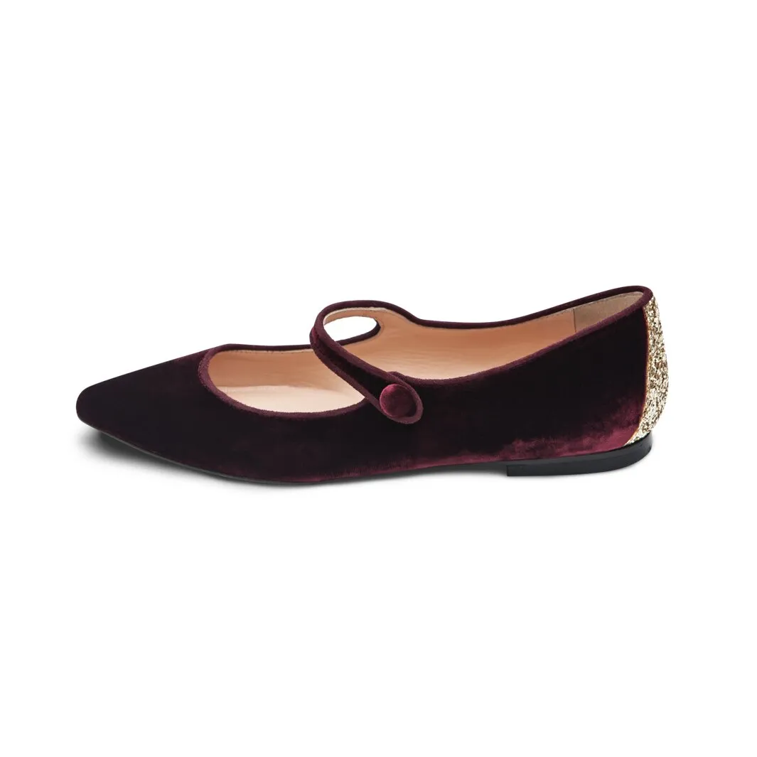 Ballerine Velluto Bordeaux