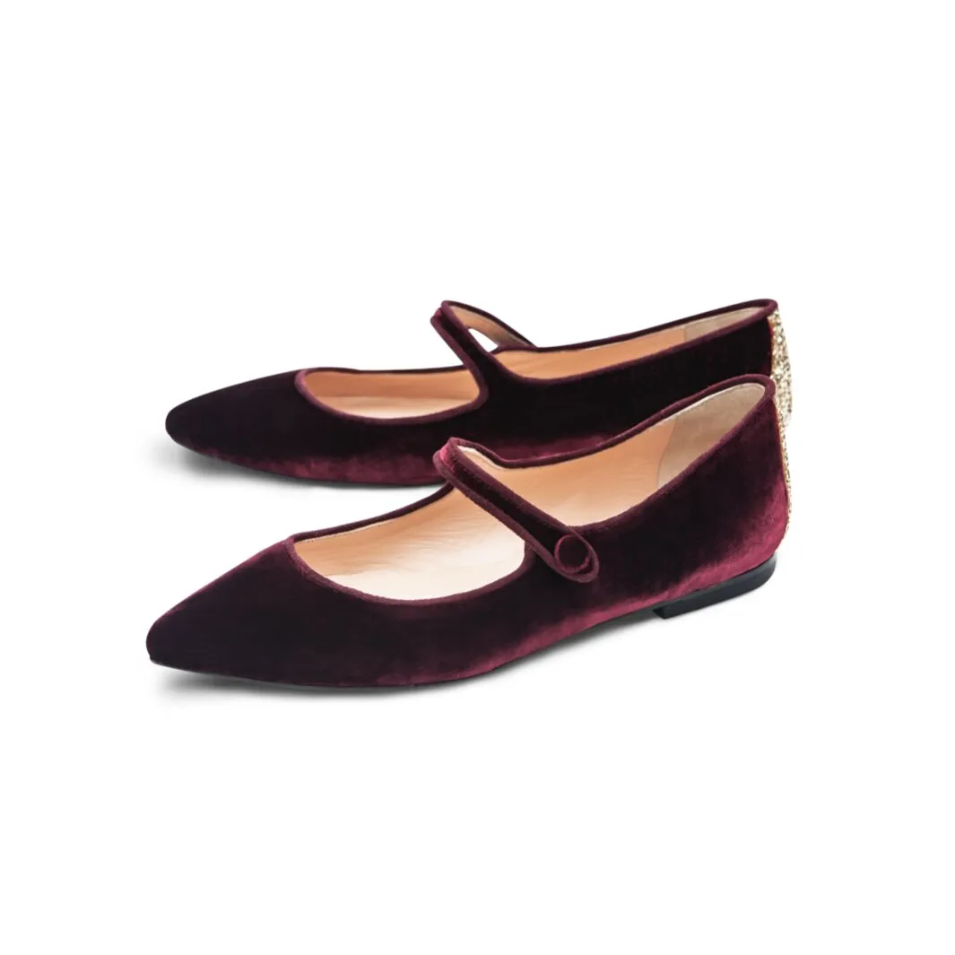 Ballerine Velluto Bordeaux