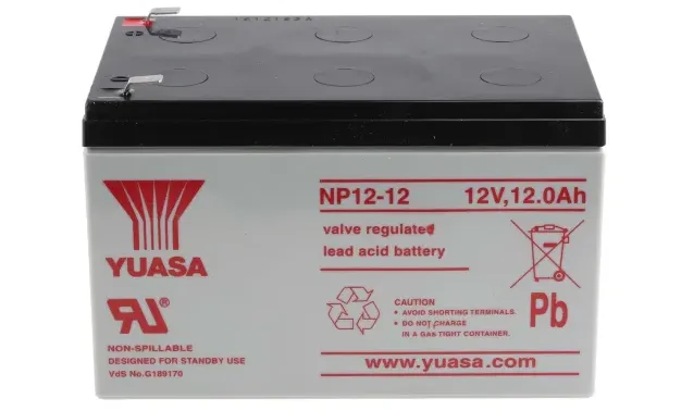 BATTERIA AL PIOMBO SIGILLATA 12V 12AH YUASA NP12-12