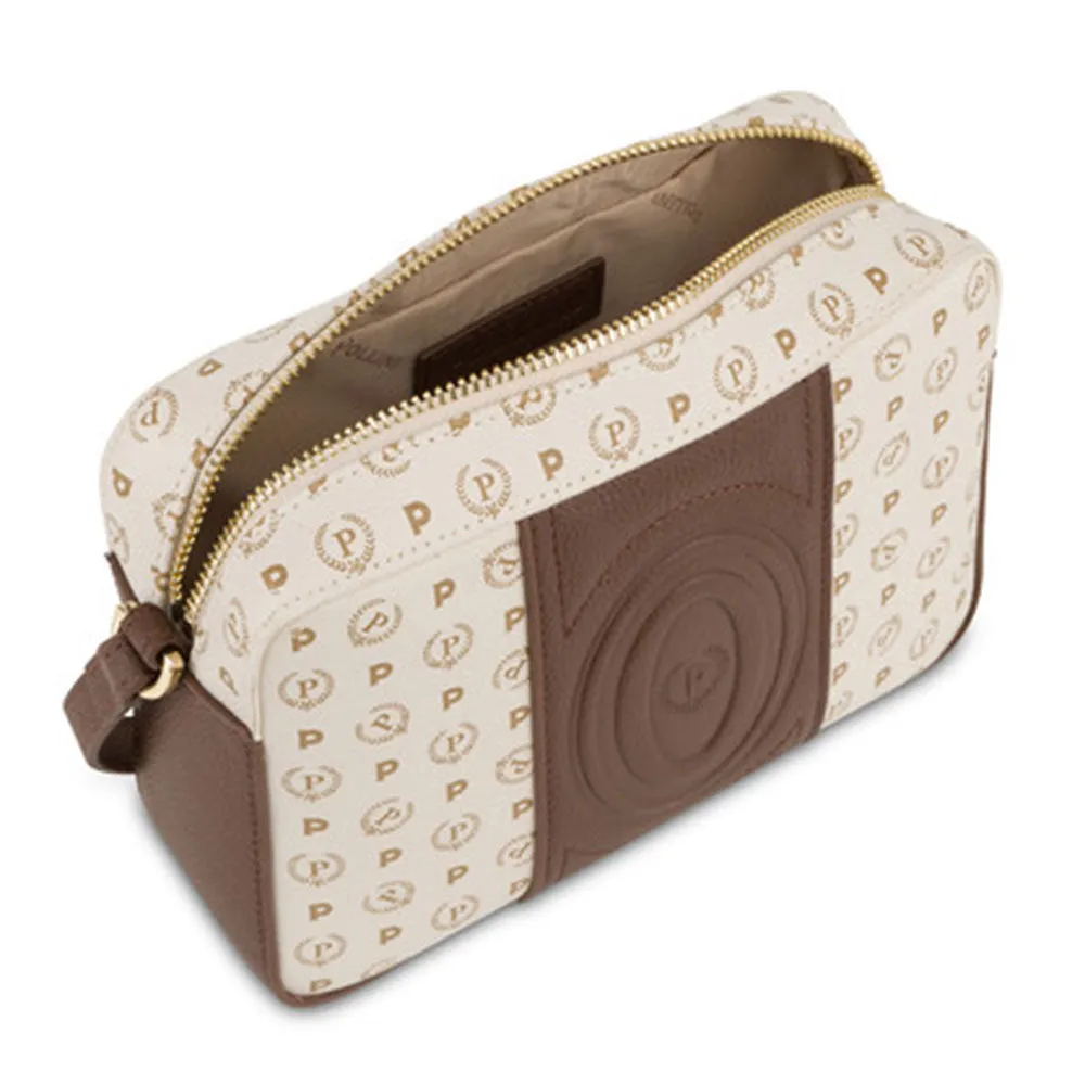 Borsa Donna a Tracolla POLLINI Linea Heritage 70th Anniversary Avorio e Marrone