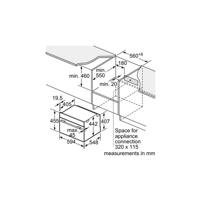 Bosch CMG633BS1B Built-In Mwo G34L 1000W 45Cm