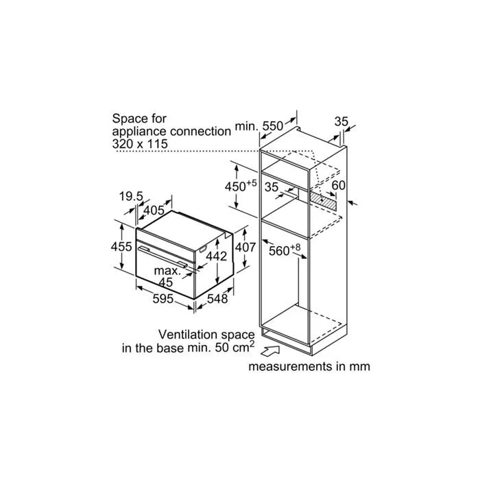 Bosch CMG633BS1B Built-In Mwo G34L 1000W 45Cm