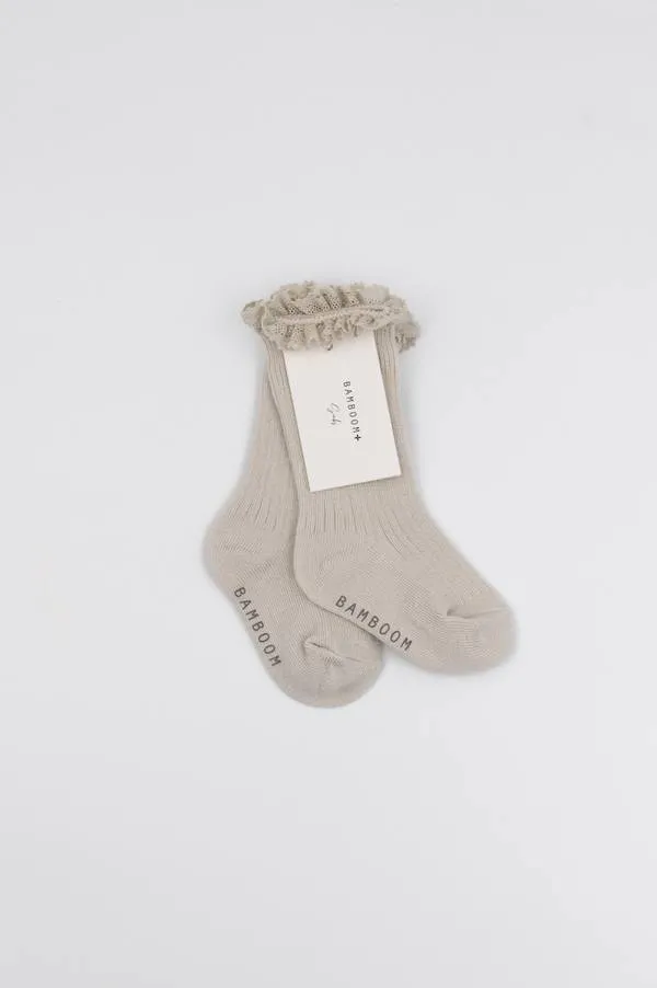 Calza Bimba con Pizzo in Bambù - OYSTER GREY 112