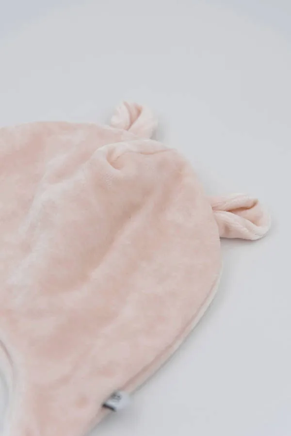 Cappellino bambino in velluto - Rosa Cipria 28