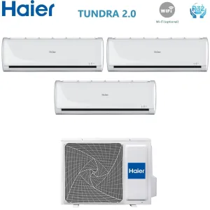 Climatizzatore Condizionatore Haier Trial Split Inverter serie TUNDRA 2.0 7 7 12 con 3U70S2SR2FA R-32 Wi-FI Optional 7000 7000 12000