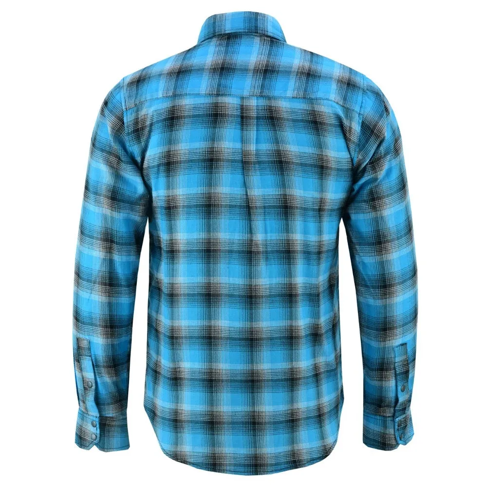 Daniel Smart Flannel Shirt - Blue and Black Shaded