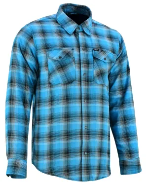 Daniel Smart Flannel Shirt - Blue and Black Shaded