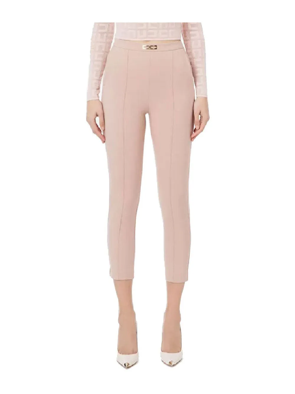 Elisabetta Franchi PE23 Pantalone ESSENTIAL Stretch Carne