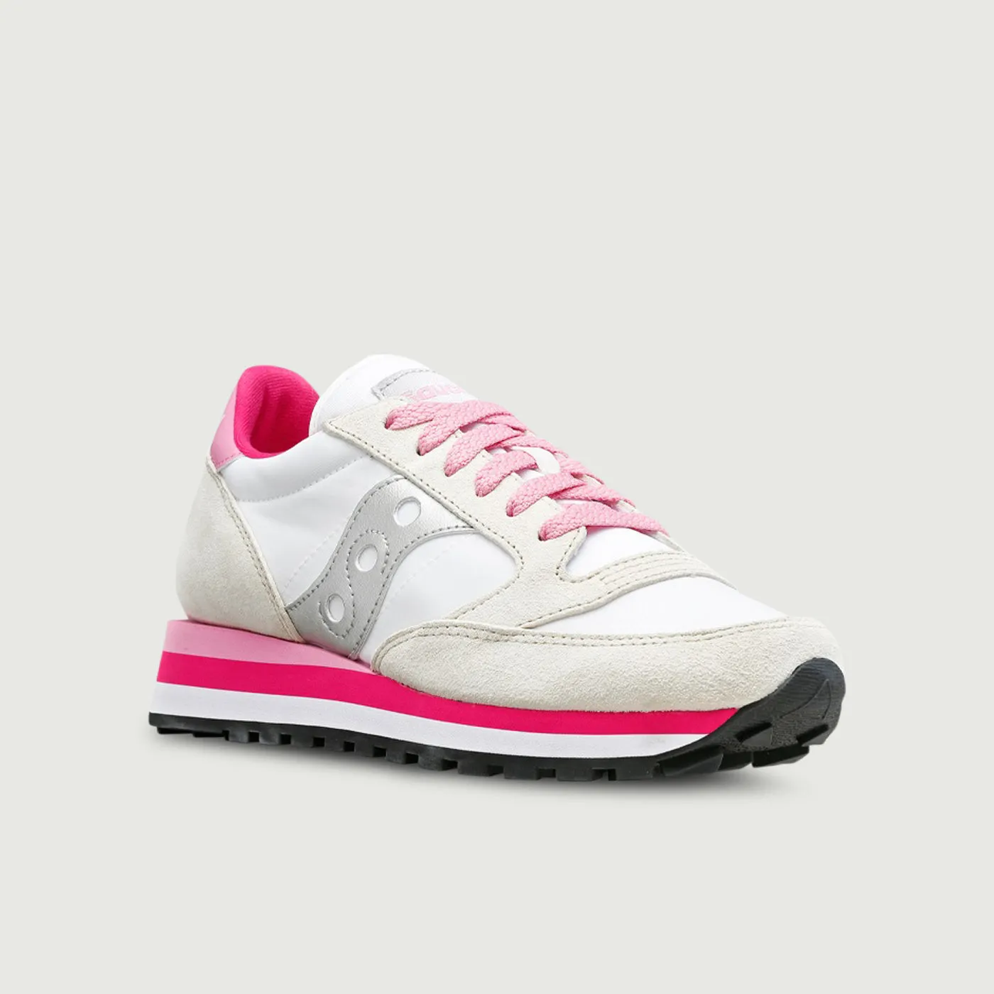 SNEAKERS SAUCONY JAZZ TRIPLE BIANCO GRIGIO E ROSA